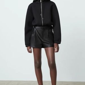 Zara vegan leather high waist short